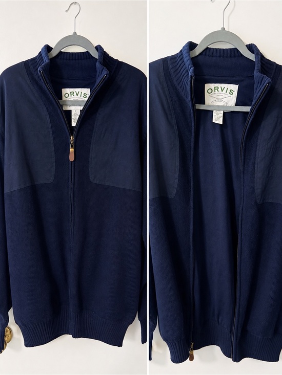 Orvis Other - Orvis Men's Navy Full-Zip Lined Sweater Jacket